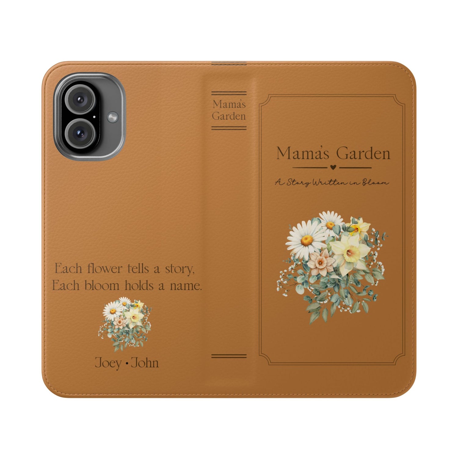 Custom "Mamas Garden" Birth Flower Book Phone Case