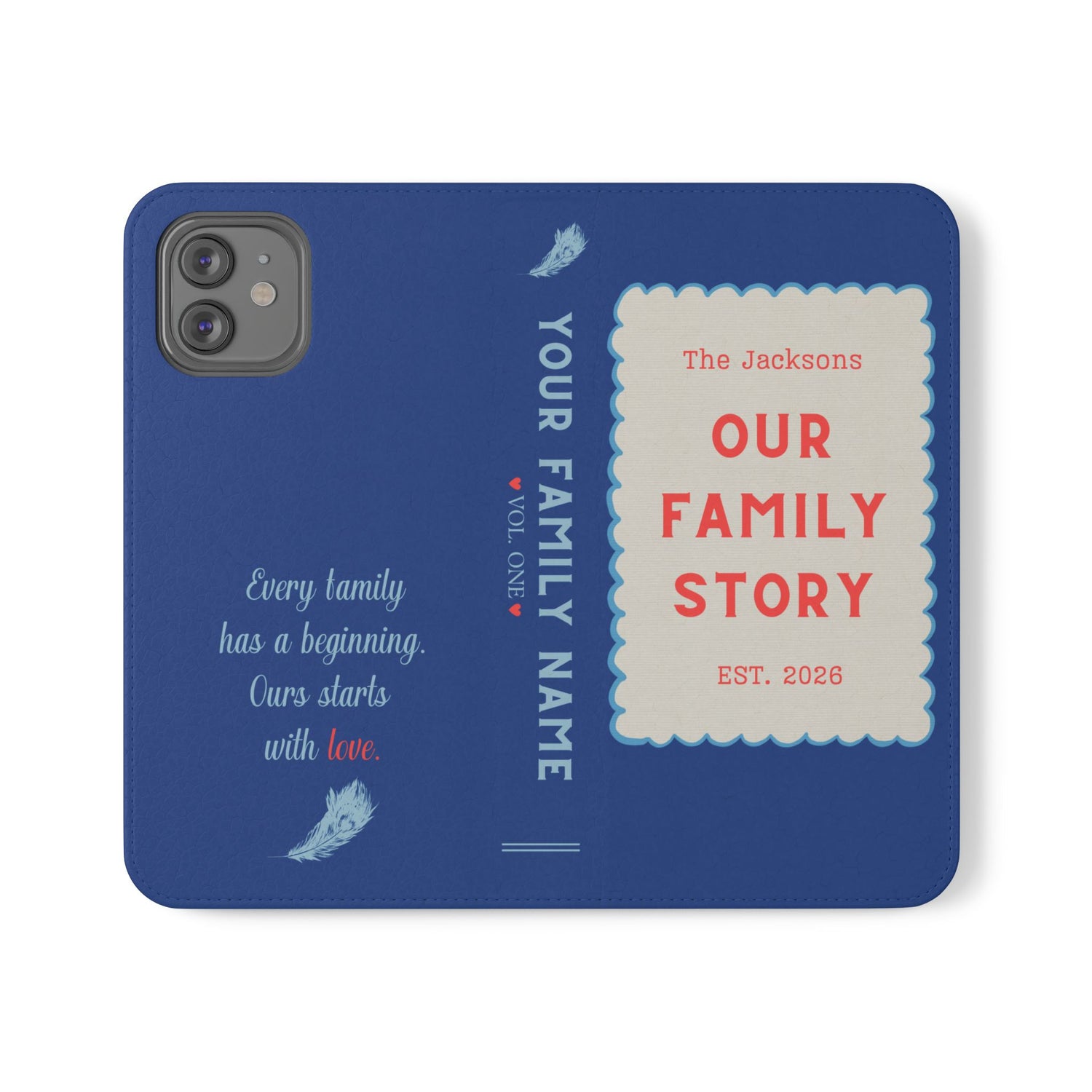 Custom "Our Family Story" Book Phone Case