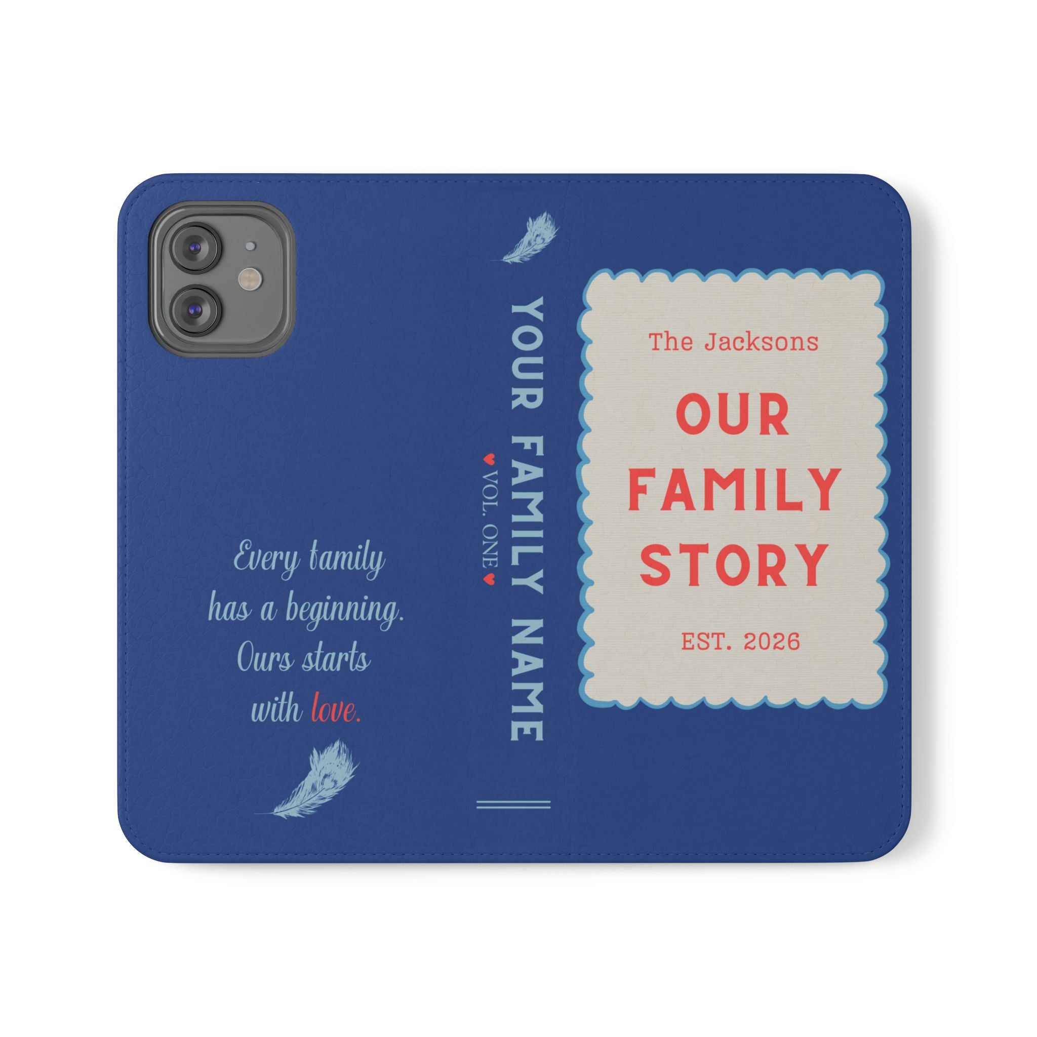 Custom "Our Family Story" Book Phone Case
