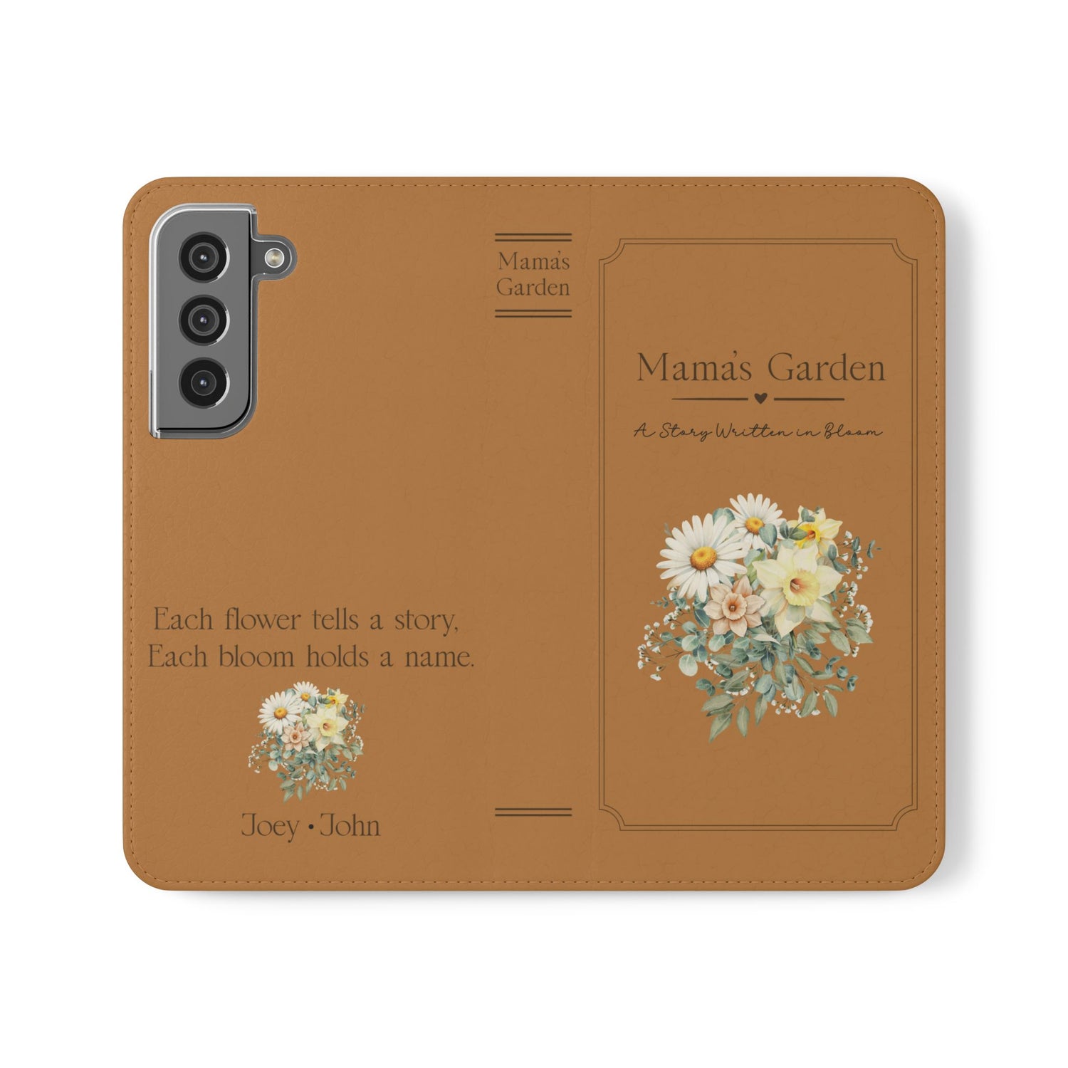 Custom "Mamas Garden" Birth Flower Book Phone Case