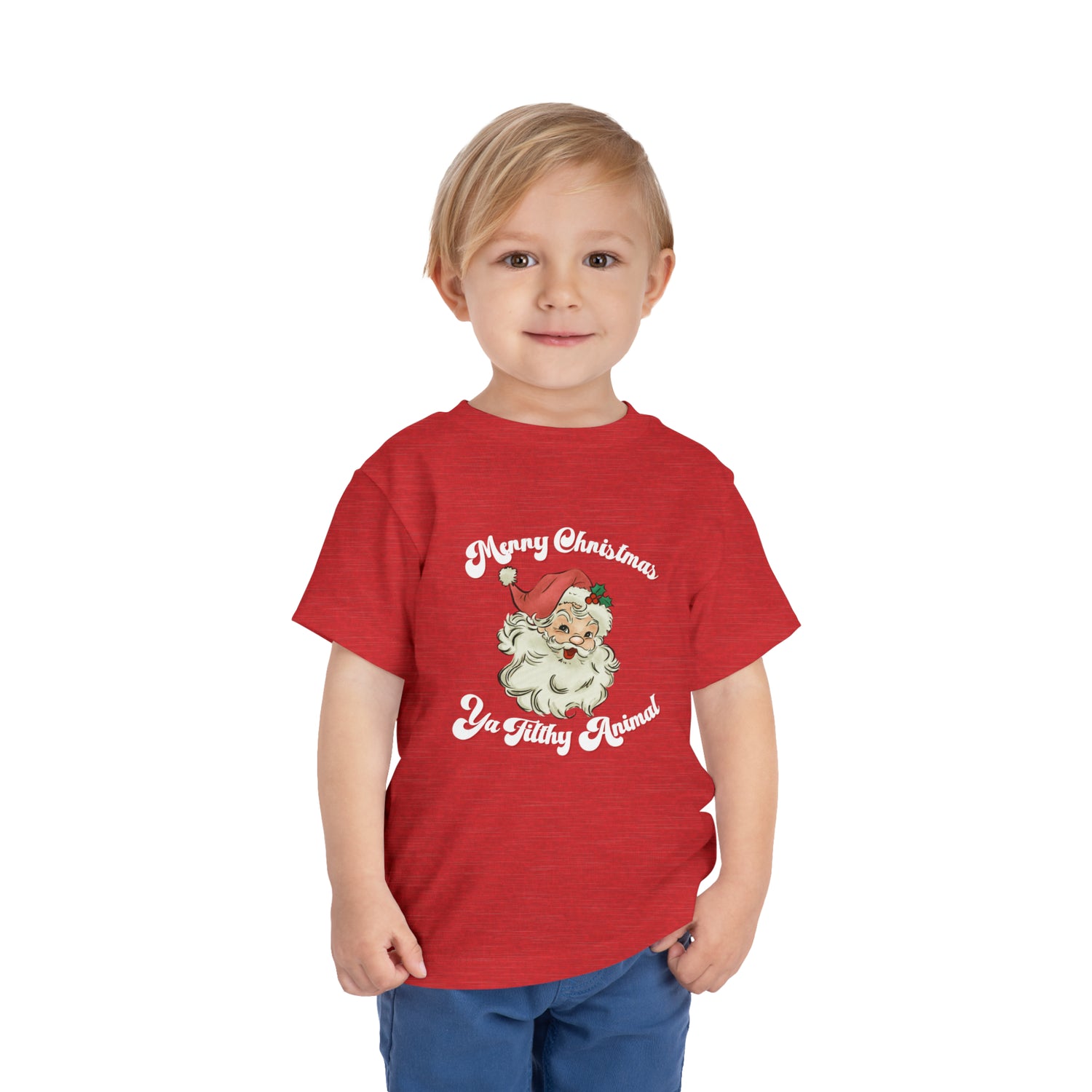 Merry Christmas Ya Filthy Animal Tee, Funny Christmas Movie Tshirt, Retro Festive Christmas Toddler Tee, Kids Baby Christmas Shirts - Gathering Littles