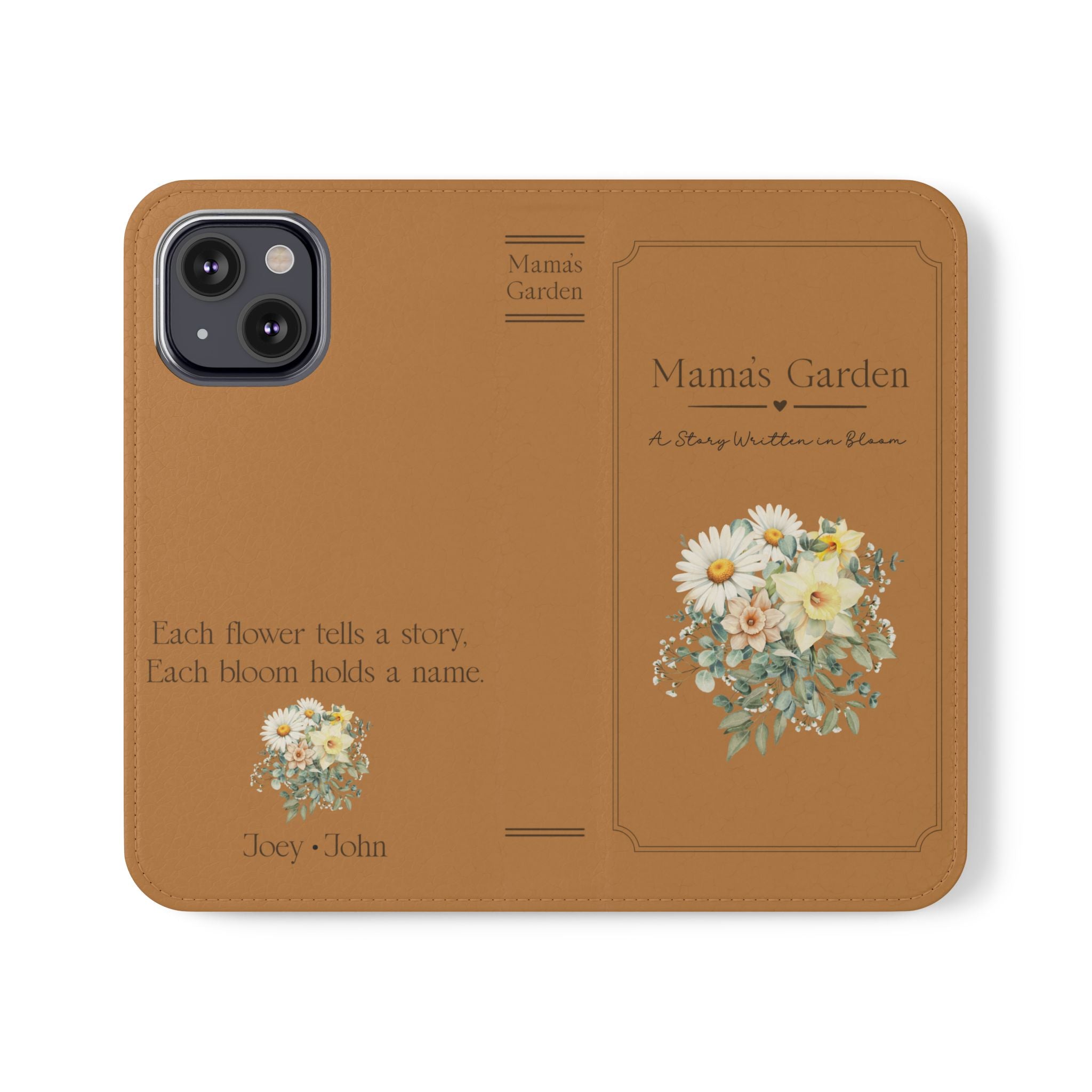 Custom "Mamas Garden" Birth Flower Book Phone Case