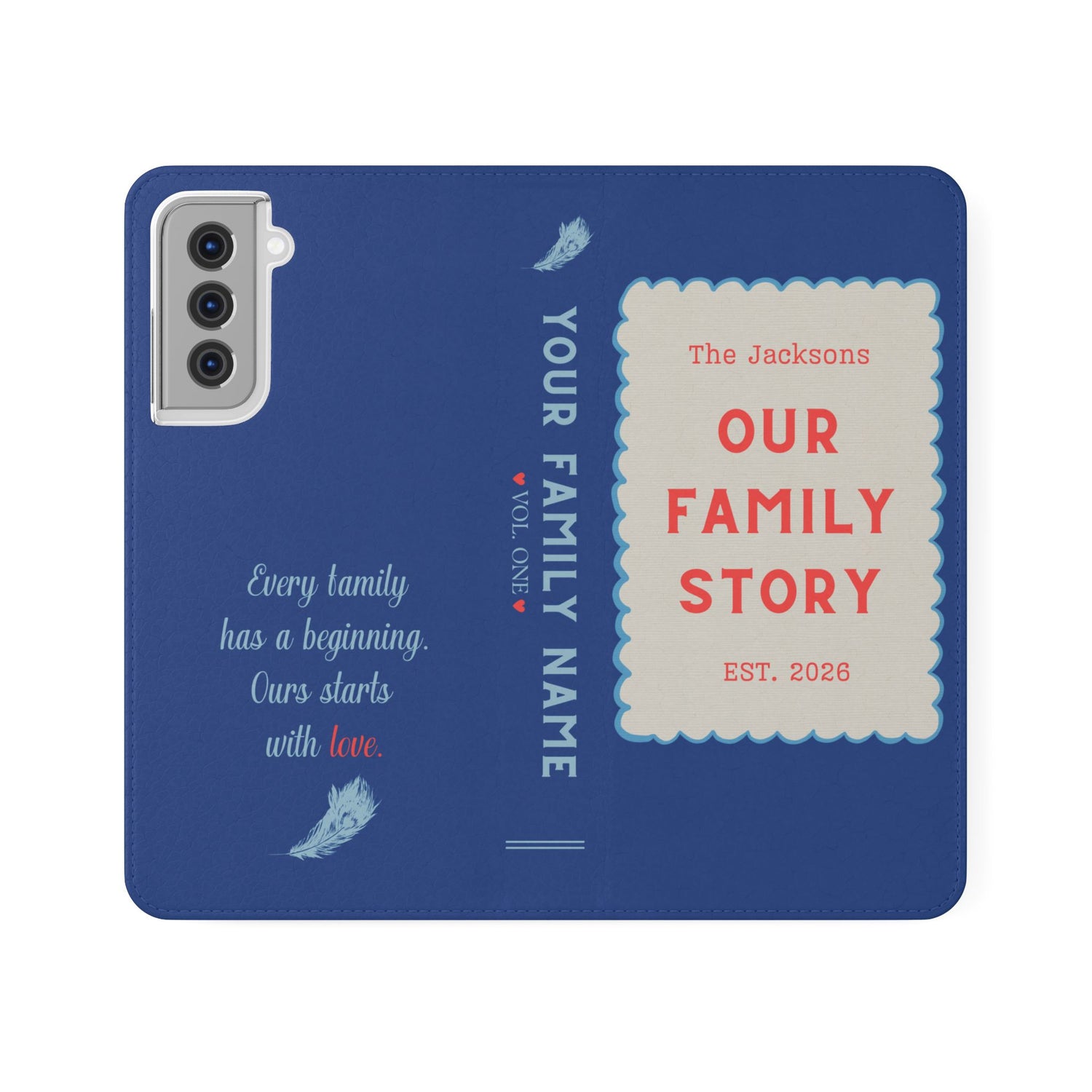 Custom "Our Family Story" Book Phone Case