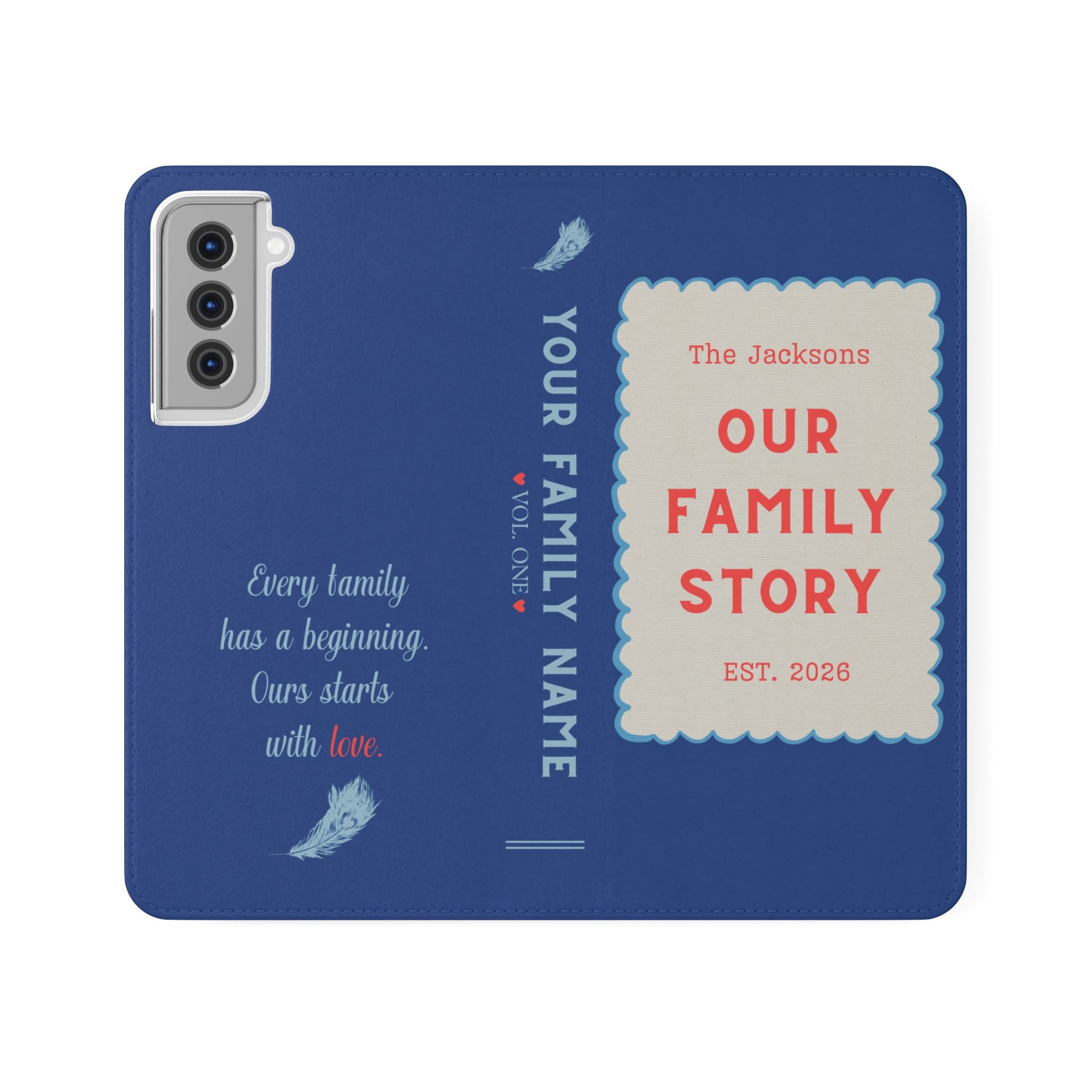 Custom "Our Family Story" Book Phone Case