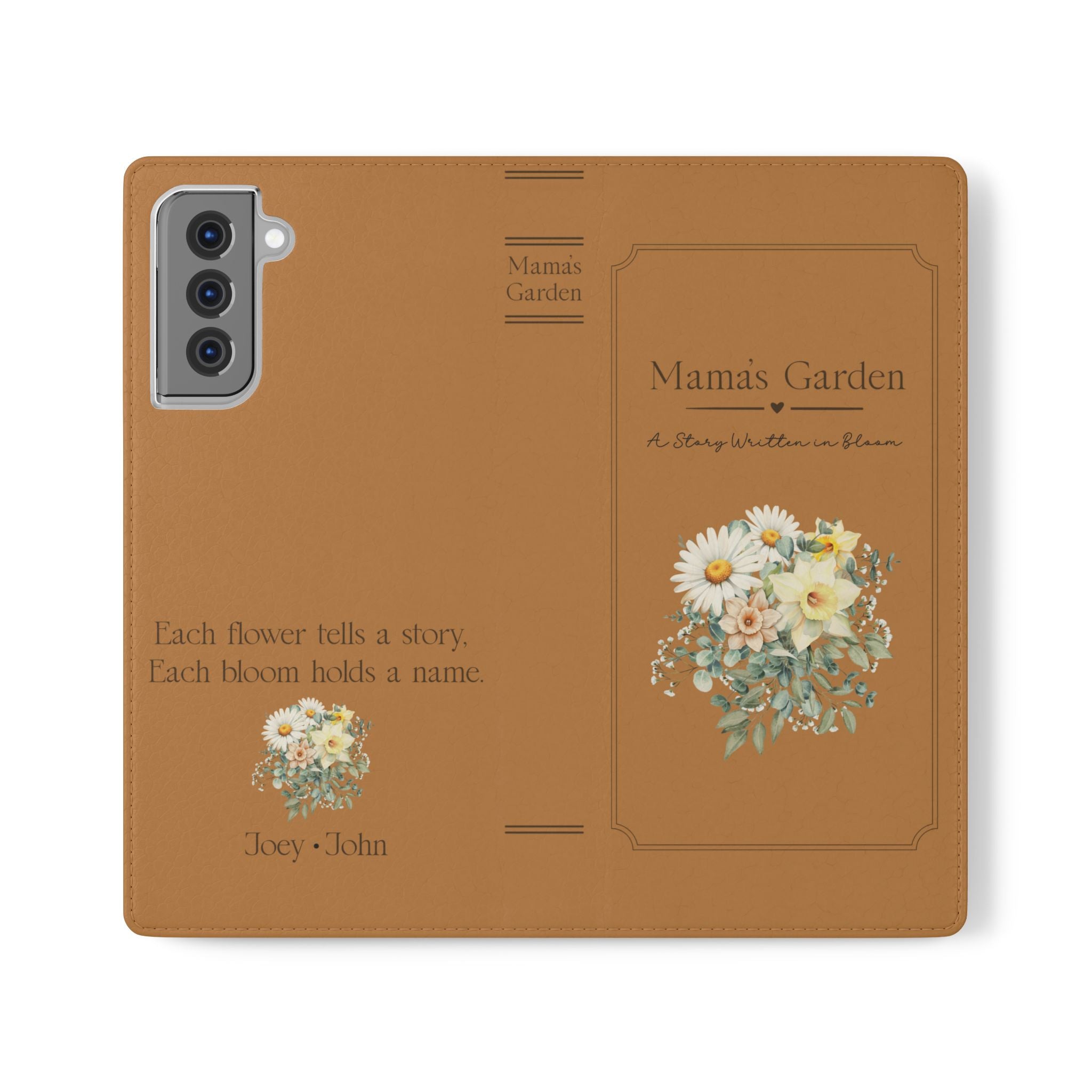 Custom "Mamas Garden" Birth Flower Book Phone Case