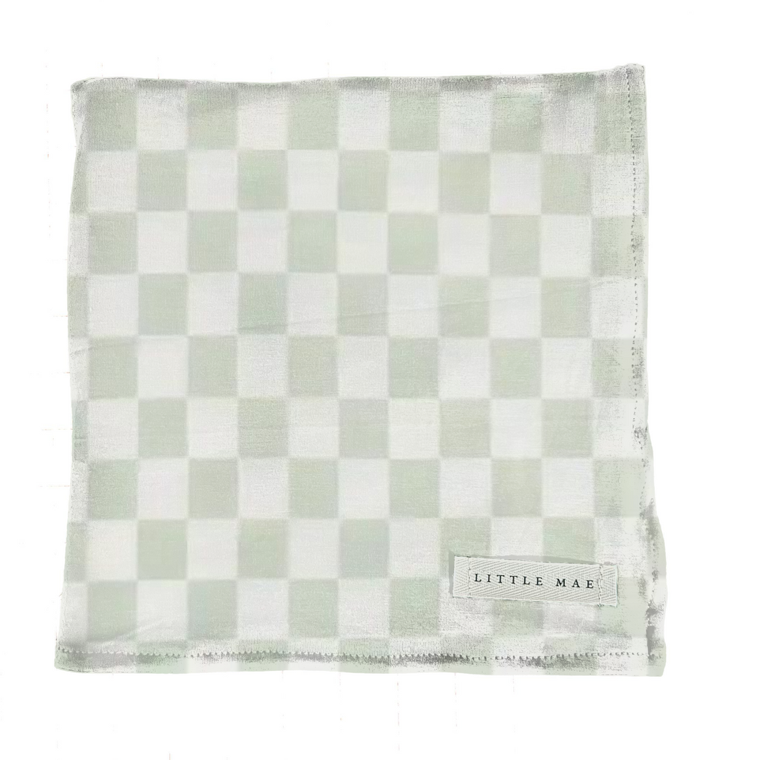 Leaf Green &amp; White Checkered Stretch Swaddle