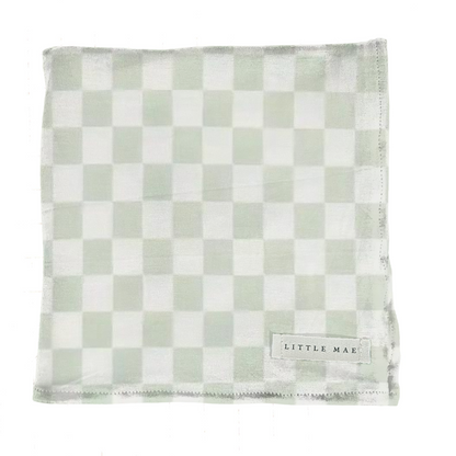 Leaf Green &amp; White Checkered Stretch Swaddle