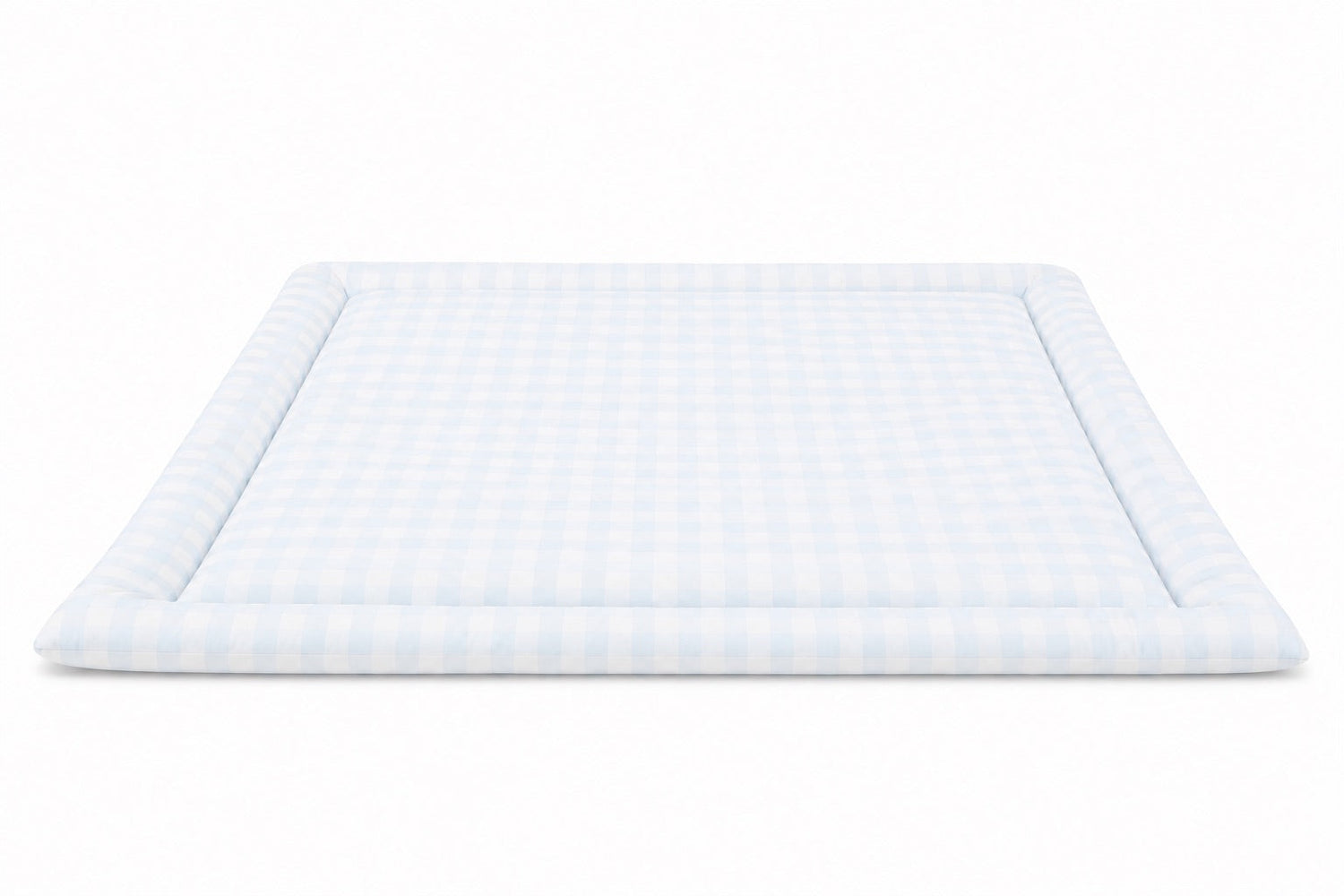 Light Blue Checkered Padded Baby Play Mat