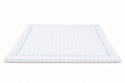 Light Blue Checkered Padded Baby Play Mat