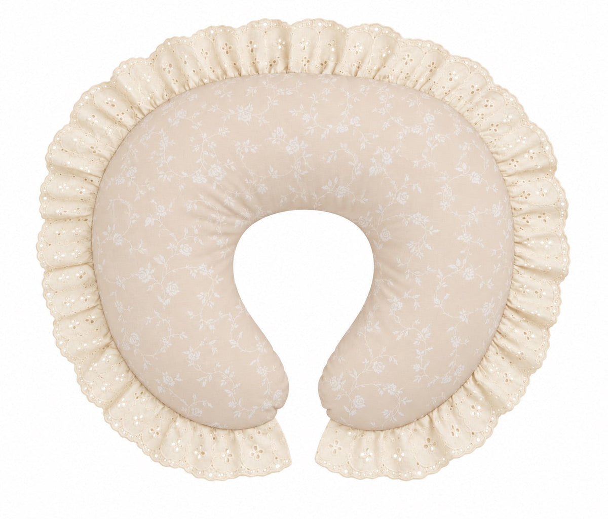 Ivory Eyelet Ruffle Original Nursing Pillow Cover