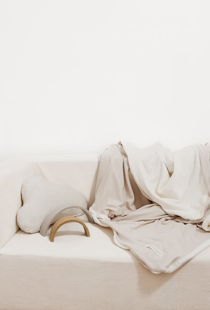 Oat Ribbed Toddler Blanket