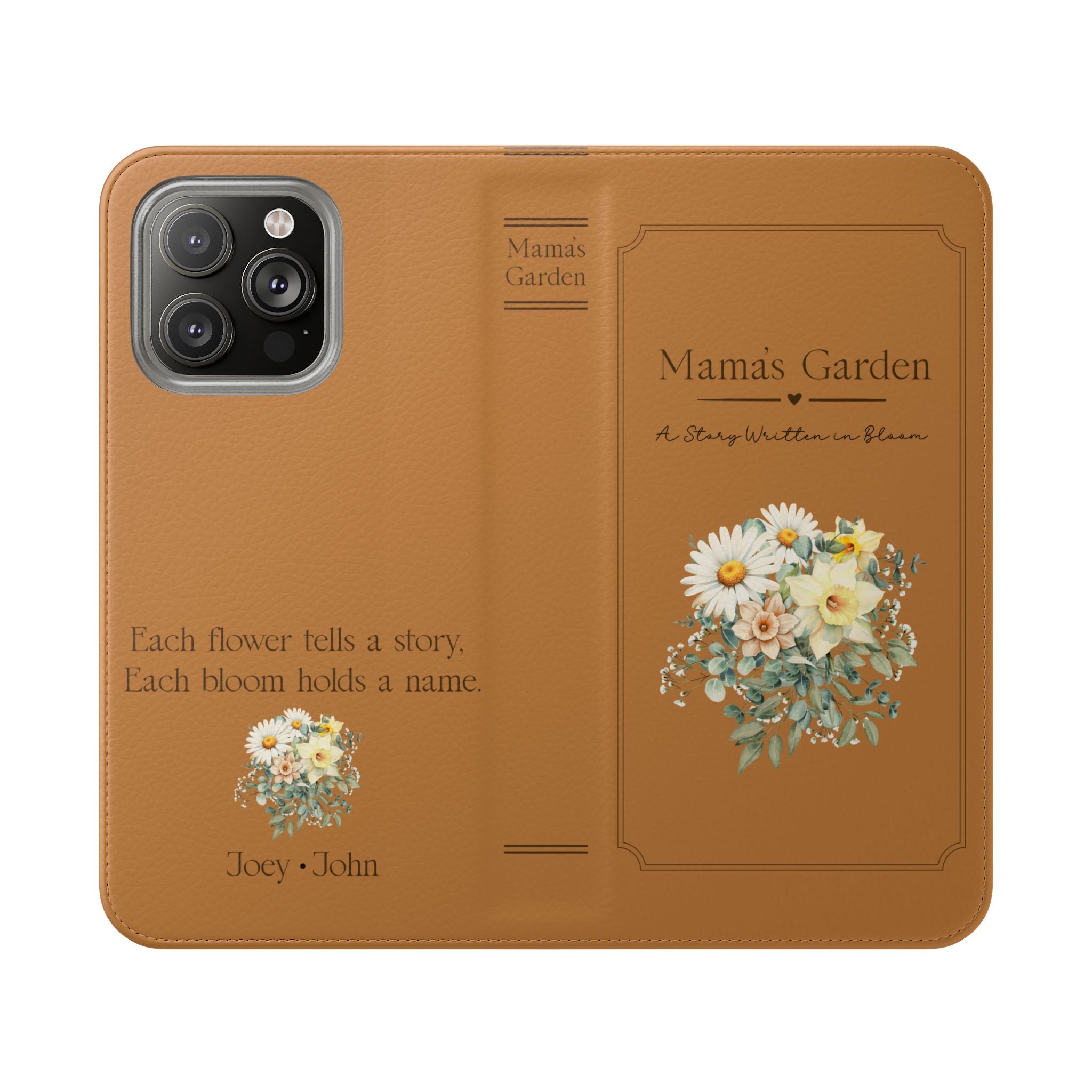 Custom "Mamas Garden" Birth Flower Book Phone Case