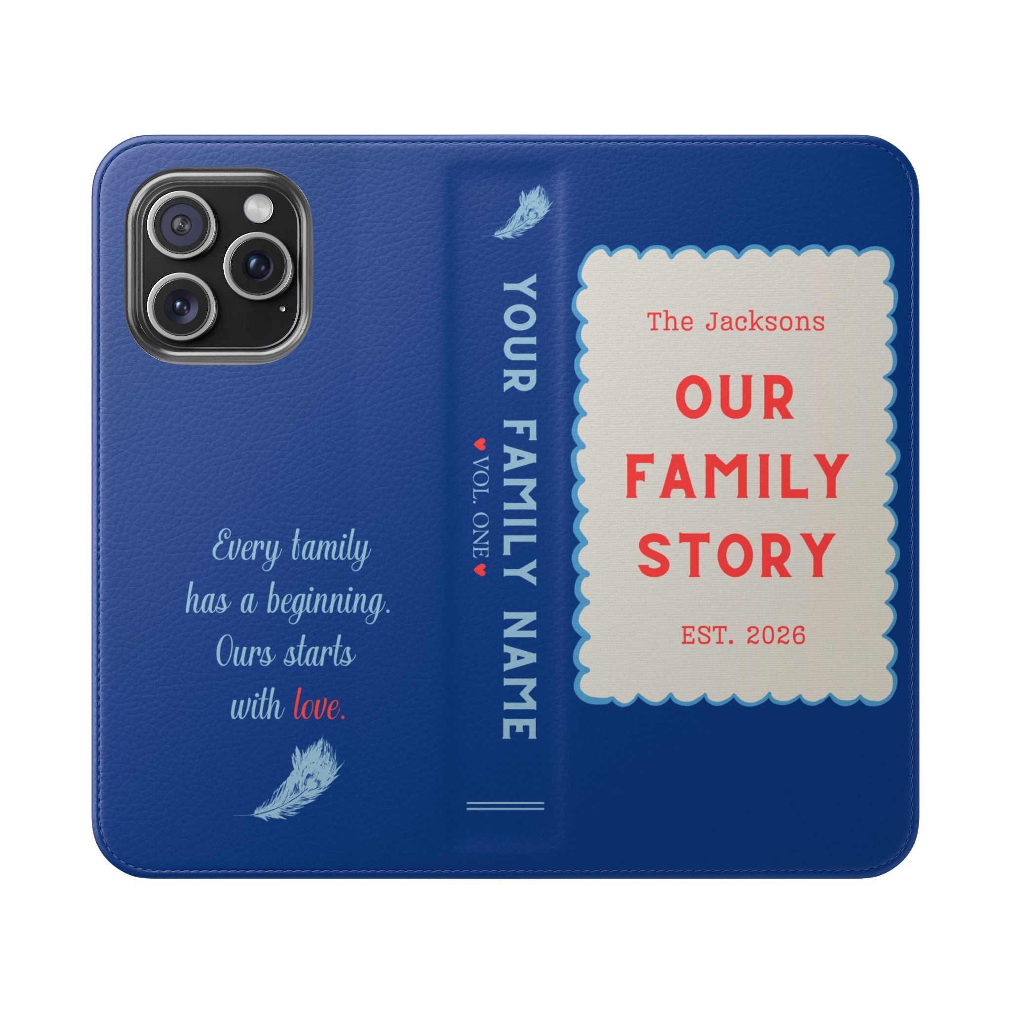 Custom "Our Family Story" Book Phone Case