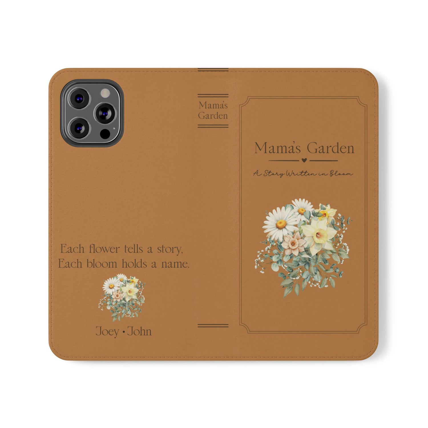 Custom "Mamas Garden" Birth Flower Book Phone Case