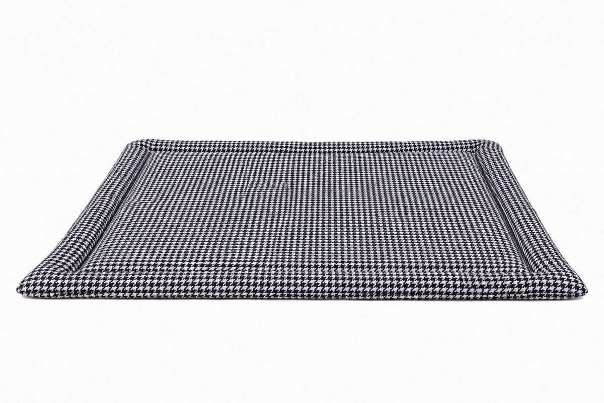 Black White Houndstooth Padded Baby Play Mat