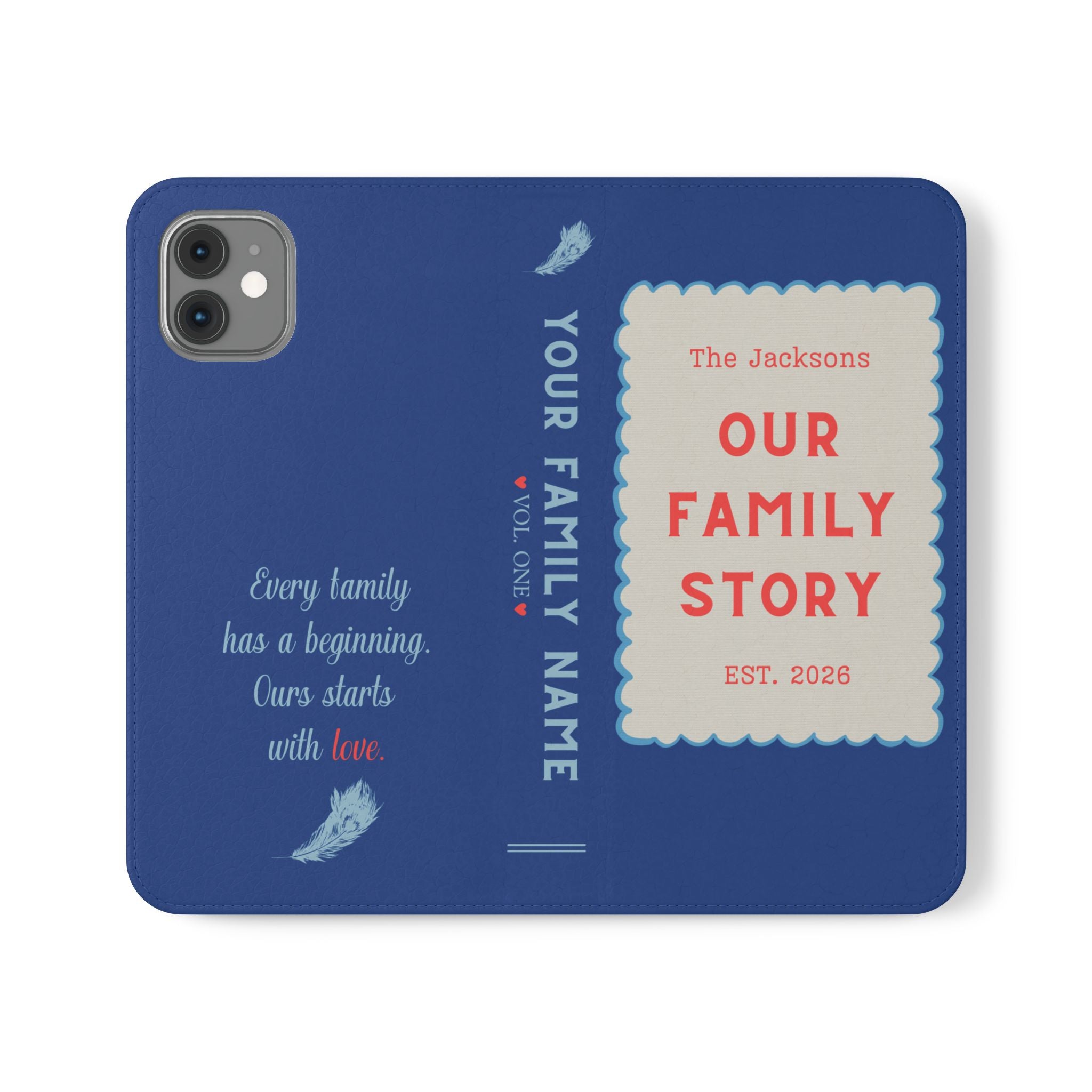Custom "Our Family Story" Book Phone Case