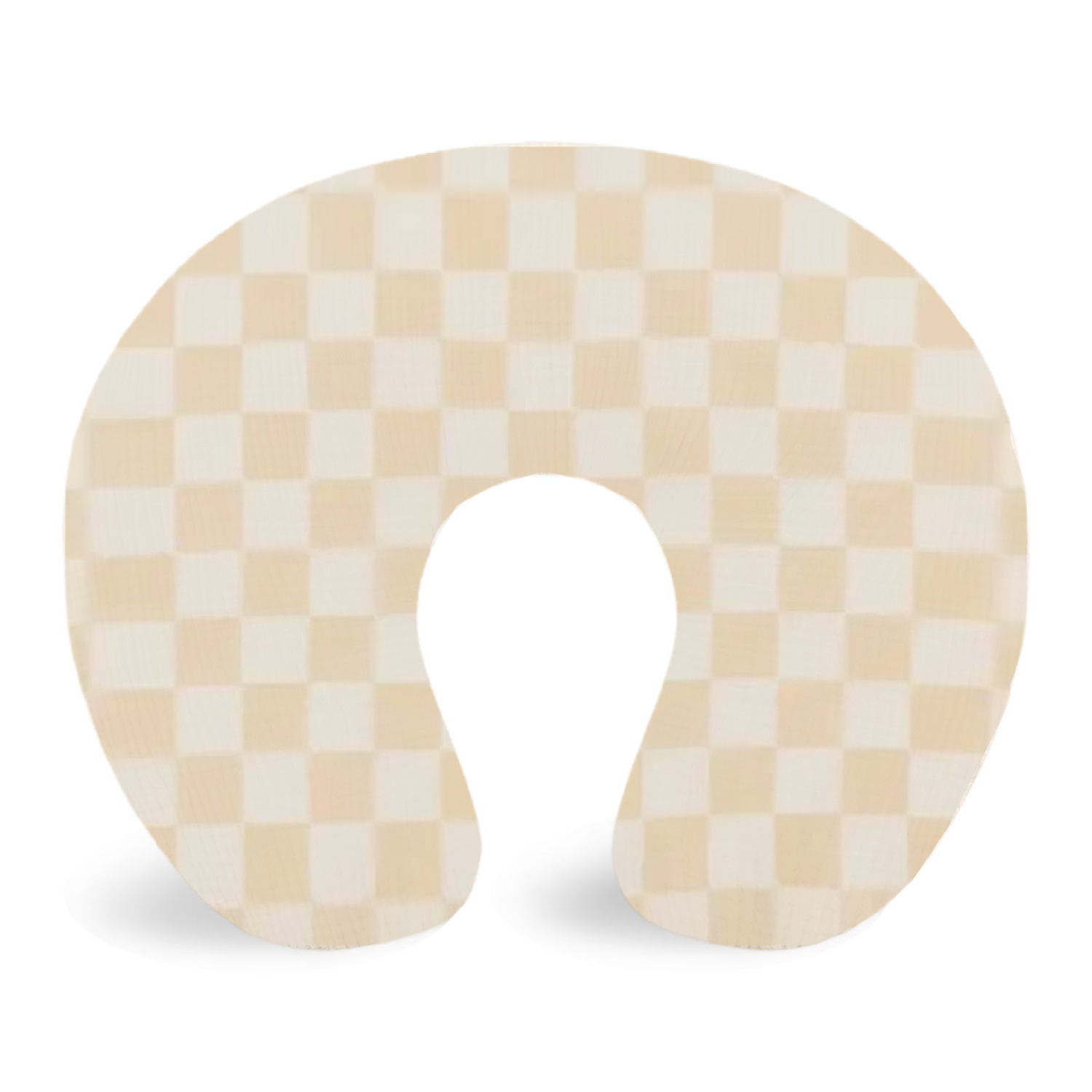 Butter Yellow White Checkered Nursing Pillow Cover