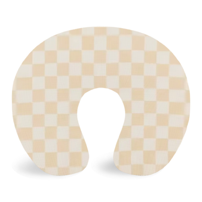 Butter Yellow White Checkered Nursing Pillow Cover