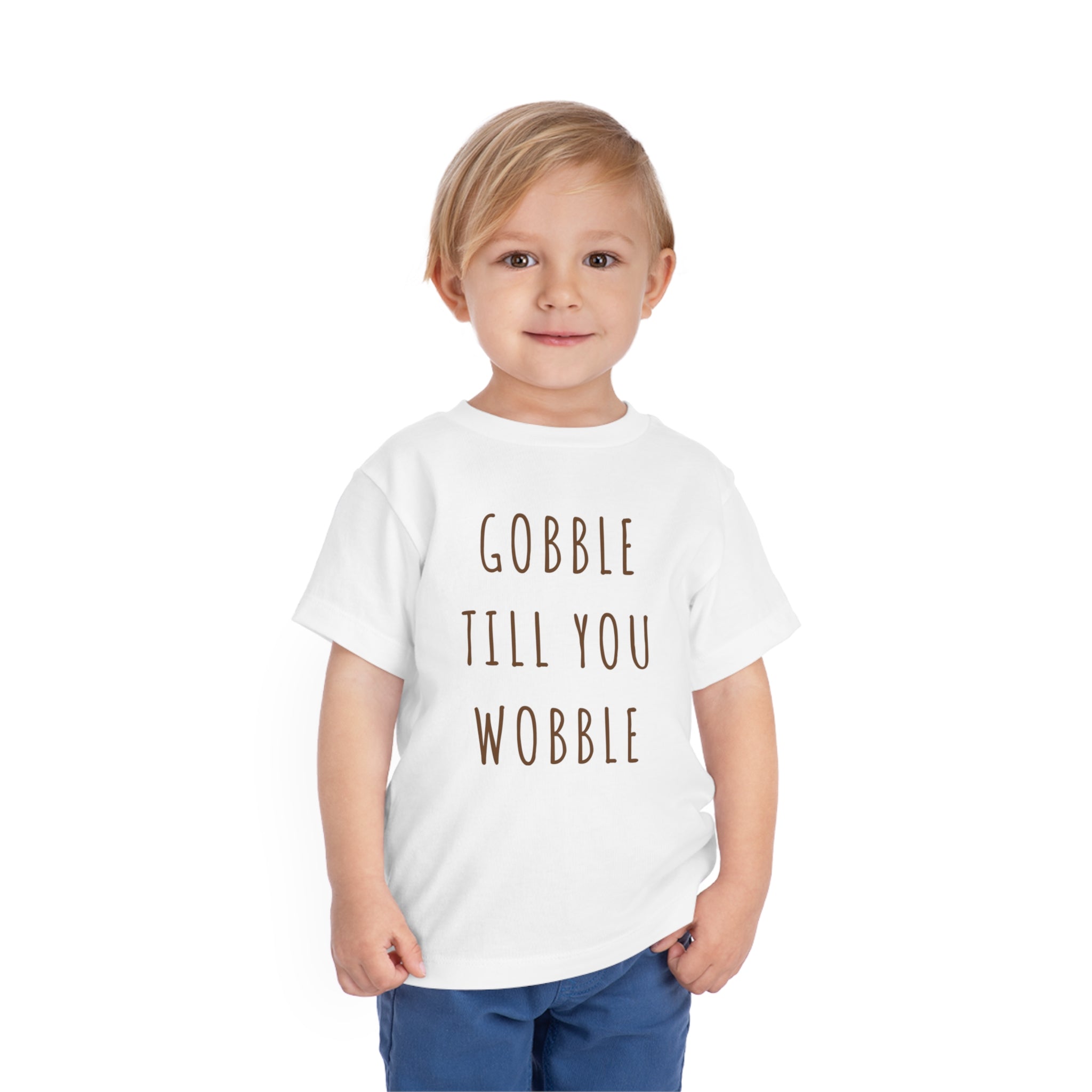 Cute Thanksgiving Toddler Shirt, Gobble till you Wobble Shirt - Gathering Littles