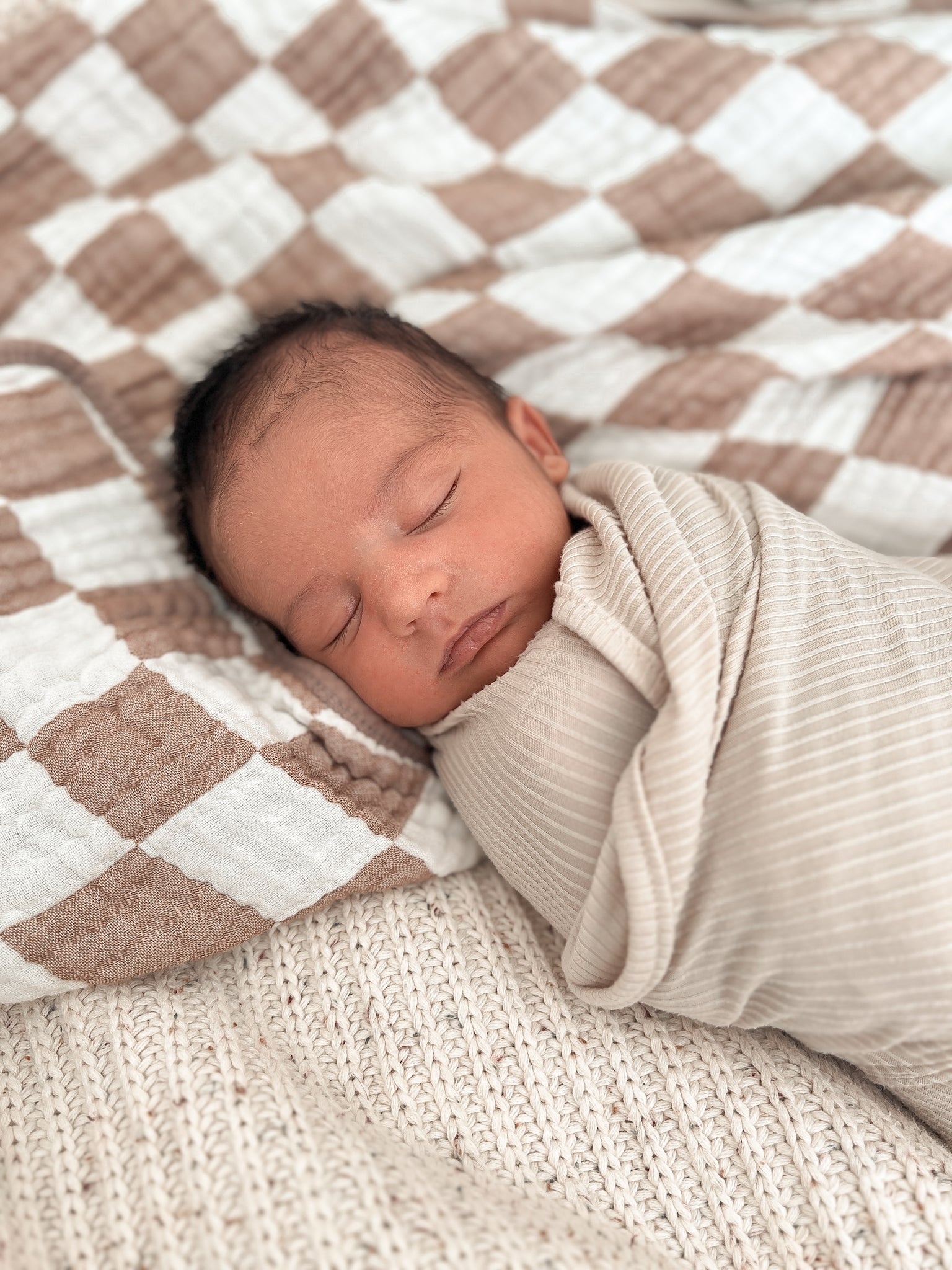Oat Ribbed Stretch Swaddle