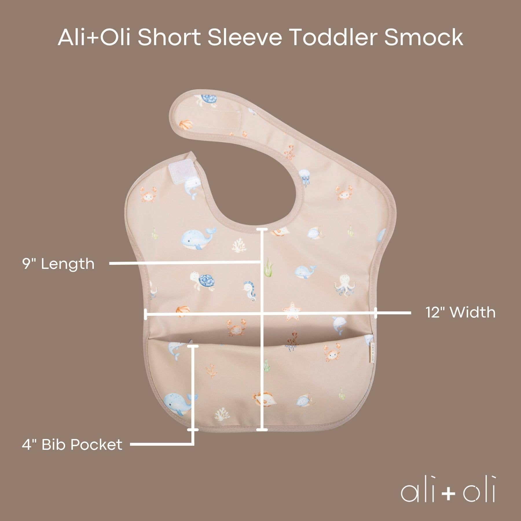 Smock Bib for Baby &amp; Toddler (1-pc) Short Sleeve (Undersea)