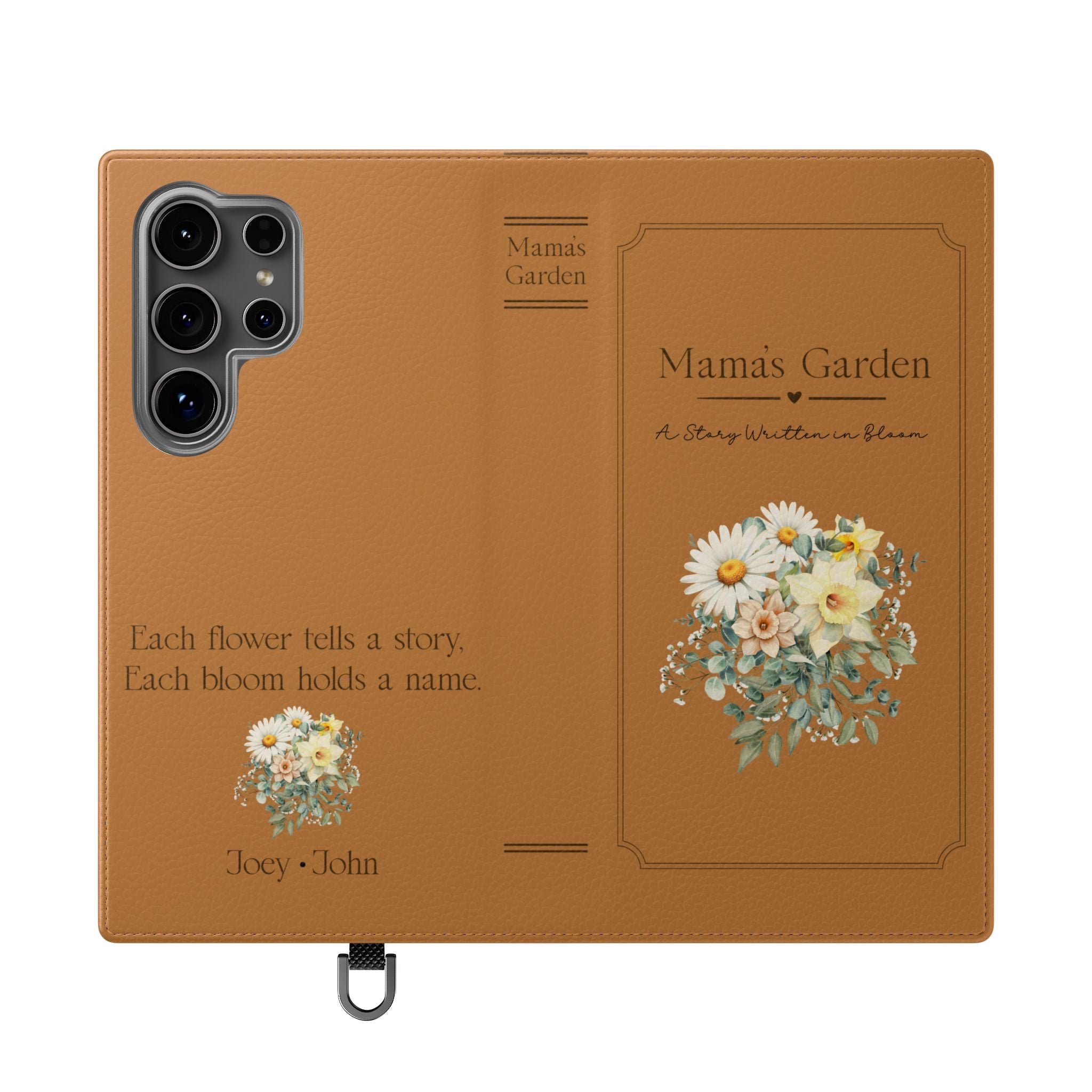Custom "Mamas Garden" Birth Flower Book Phone Case