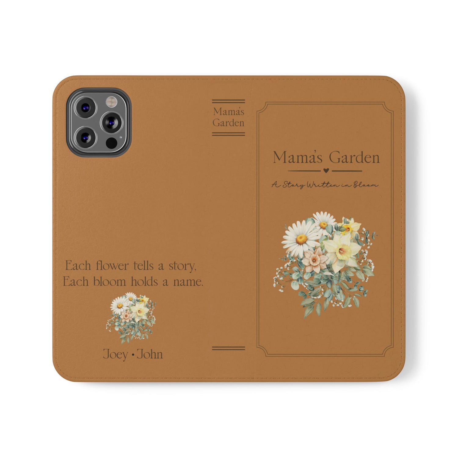 Custom "Mamas Garden" Birth Flower Book Phone Case