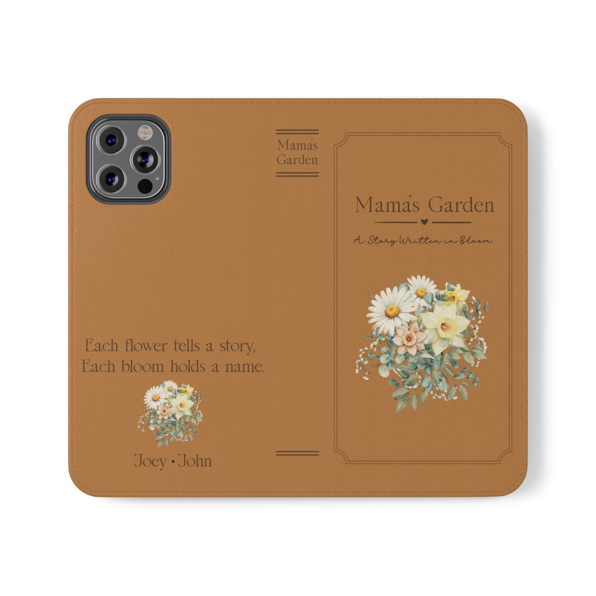 Custom "Mamas Garden" Birth Flower Book Phone Case