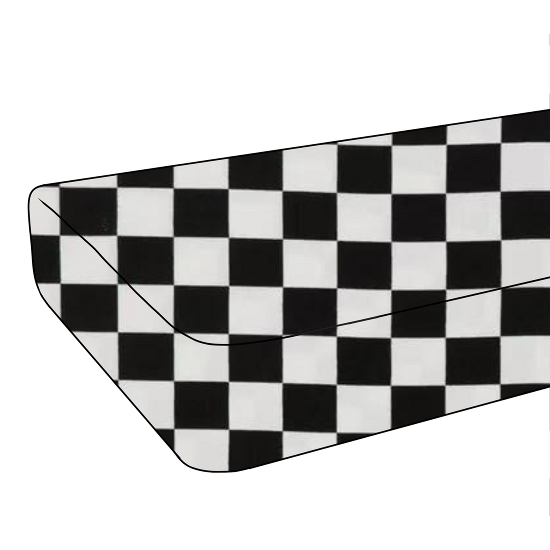 Race Black &amp; White Checkered Crib Sheet