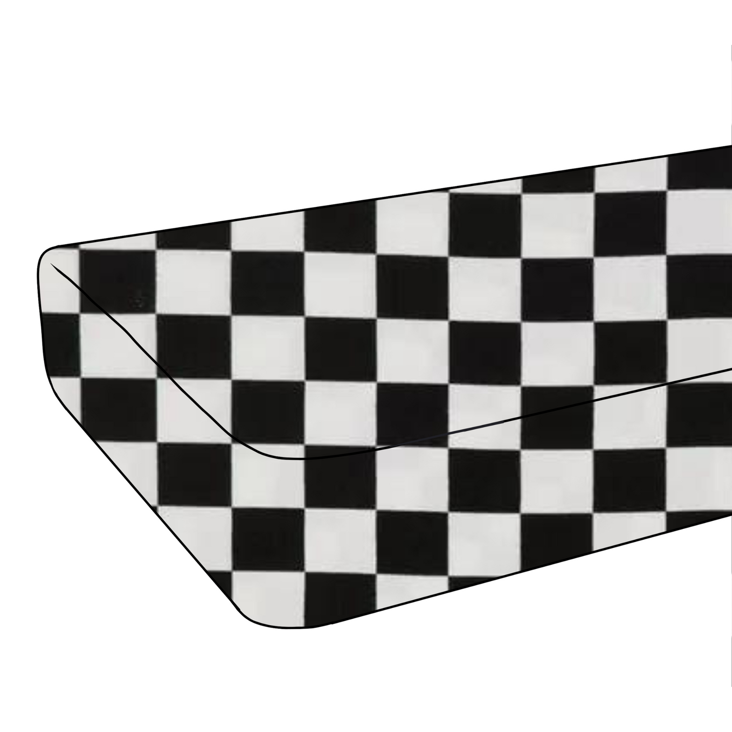 Race Black &amp; White Checkered Crib Sheet