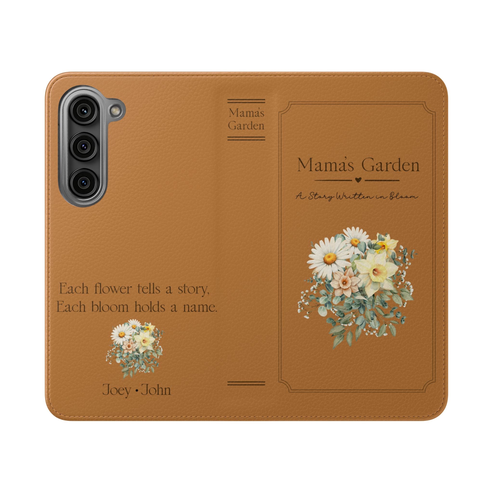 Custom "Mamas Garden" Birth Flower Book Phone Case