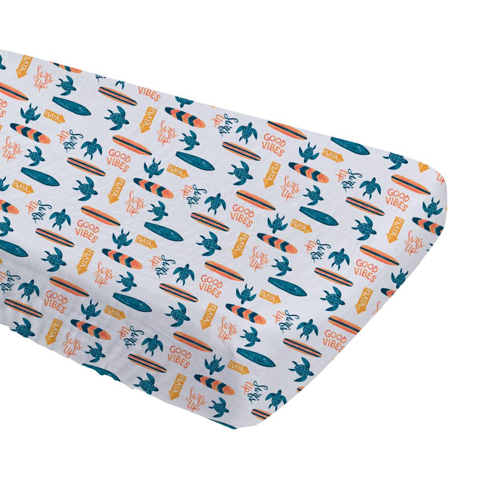 Surf Oh-So-Soft Muslin Crib Sheet