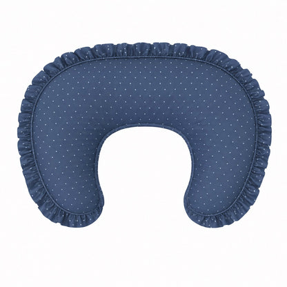 Denim Dot Ruffle Nursing Pillow Cover