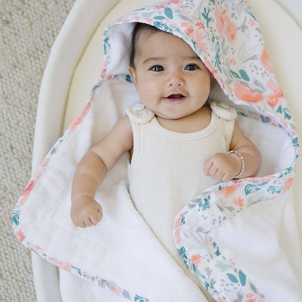 Whimsical Floral Baby Hooded Towel