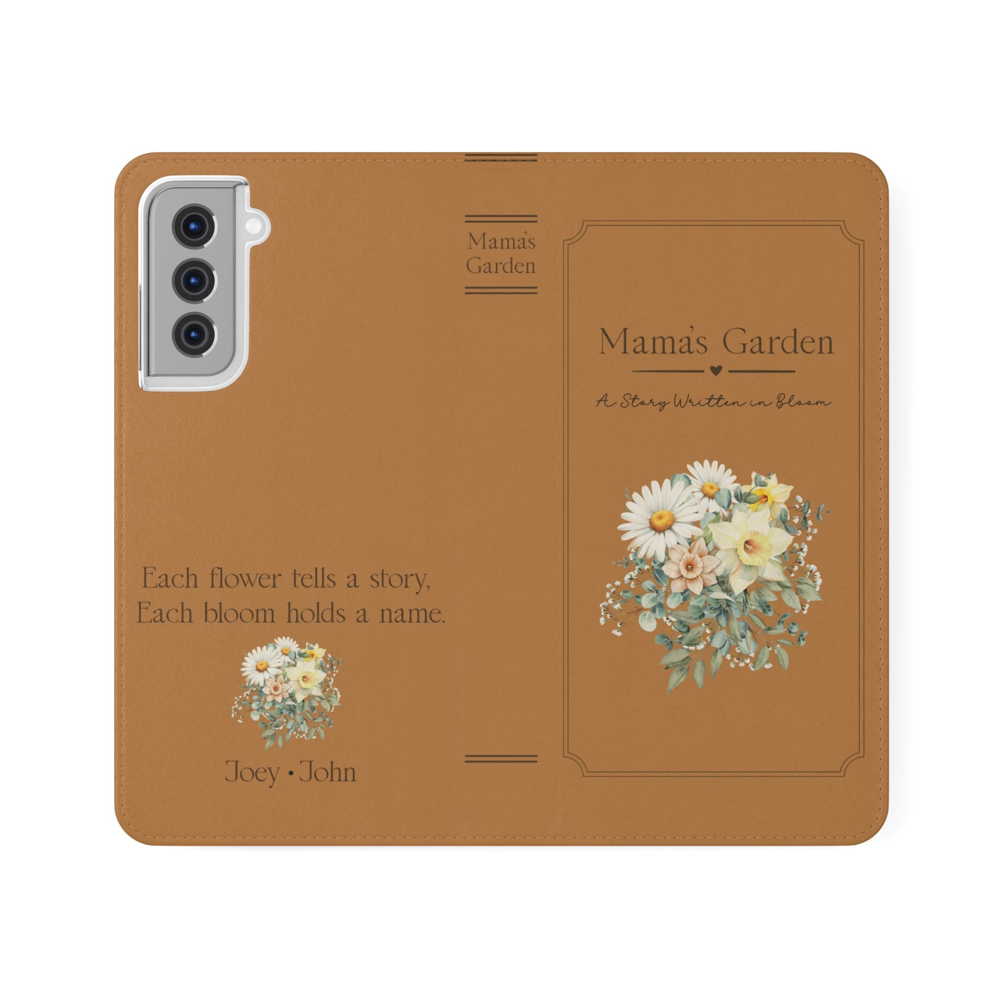 Custom "Mamas Garden" Birth Flower Book Phone Case
