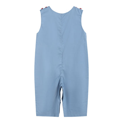 Blue Farm Animals Smocked Overalls