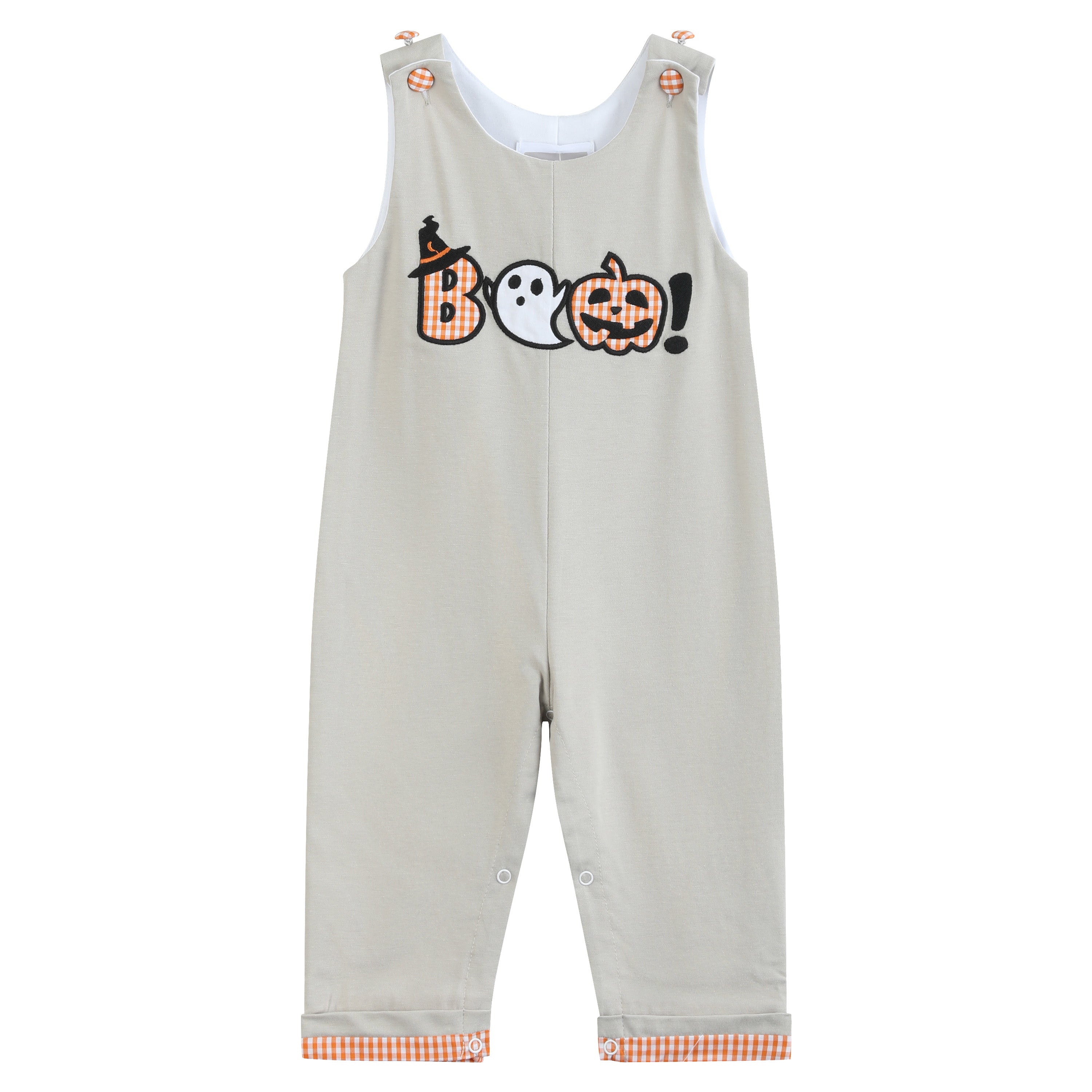 Gray Boo Applique Longalls