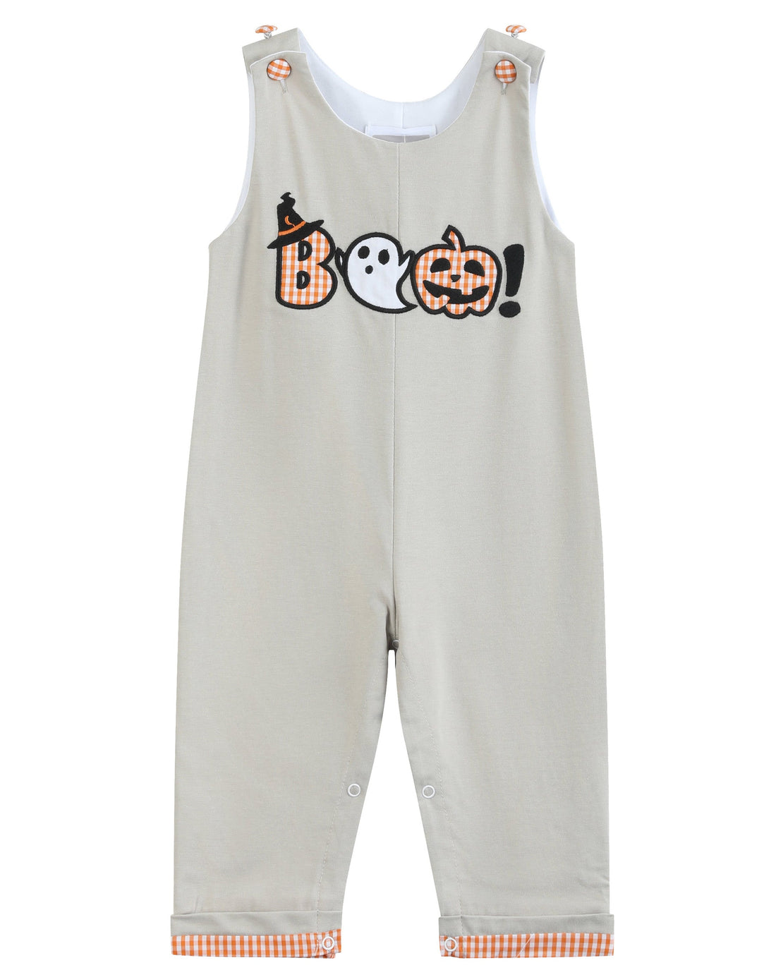 Gray Boo Applique Longalls