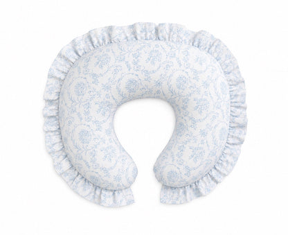 Blue Chinoiserie Ruffle Nursing Pillow Cover