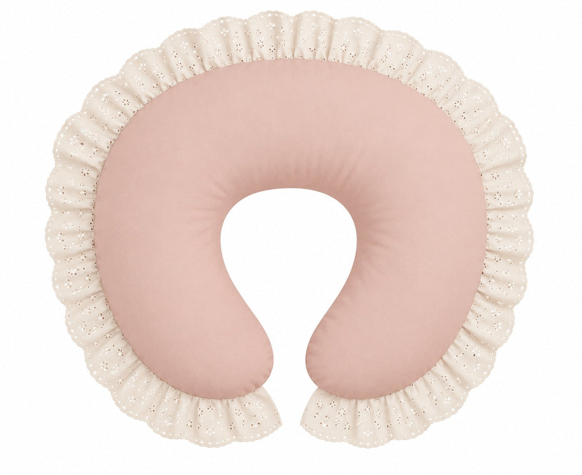 Ivory Eyelet Ruffle Original Nursing Pillow Cover