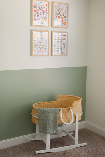 Mint Pointelle Knit Blanket