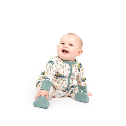 Coastal Christmas Bamboo Convertible Baby Pajamas - Gathering Littles