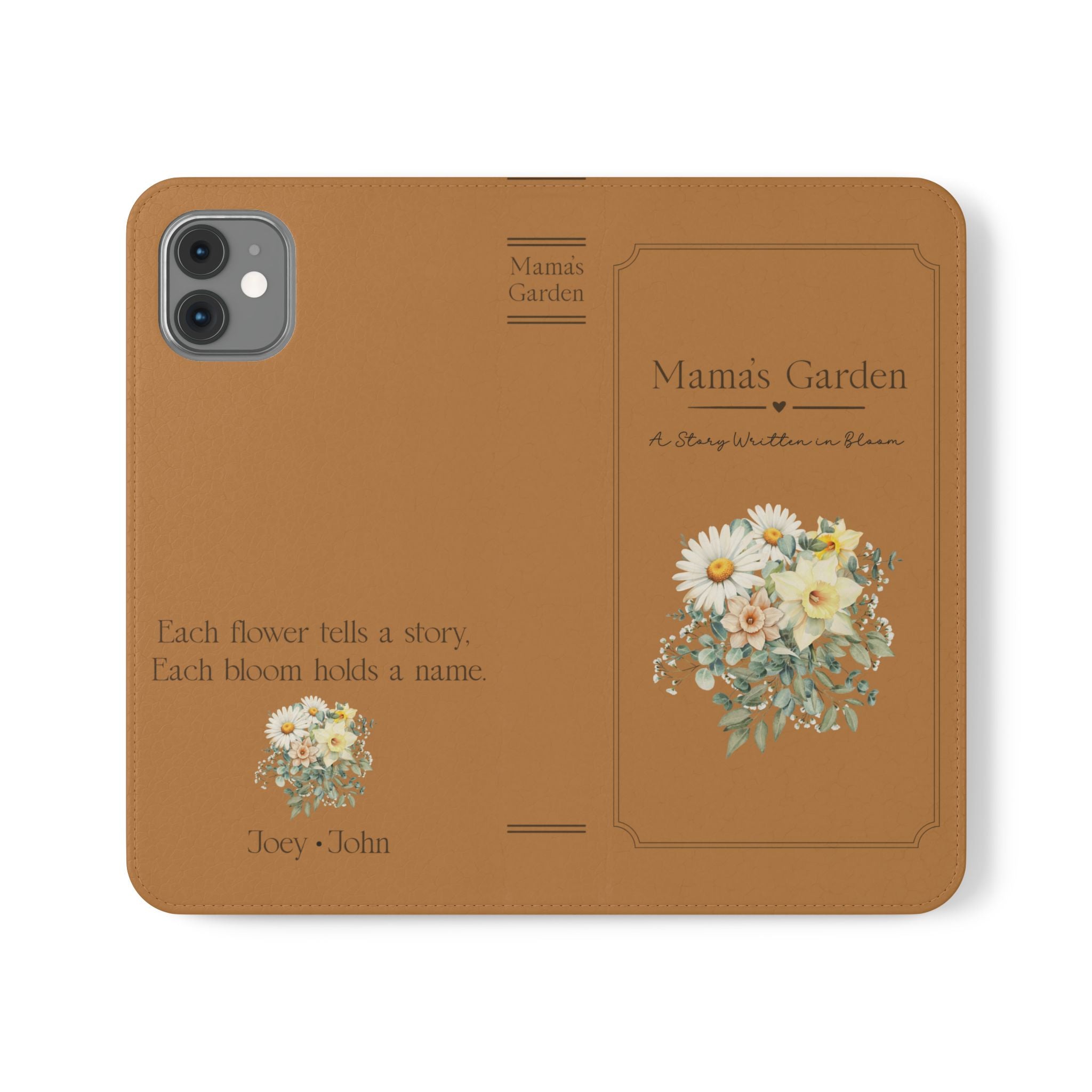 Custom "Mamas Garden" Birth Flower Book Phone Case
