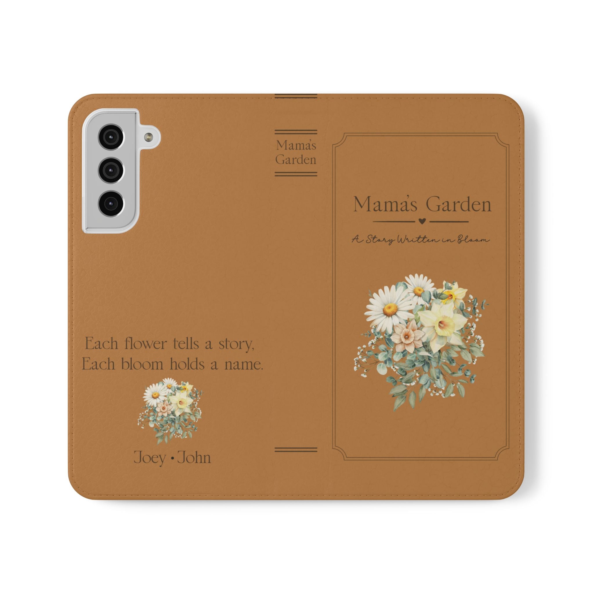 Custom "Mamas Garden" Birth Flower Book Phone Case