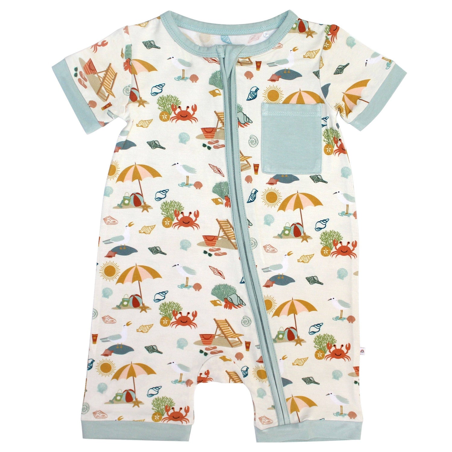 Beach Day Summer Baby Bamboo Pajama Romper