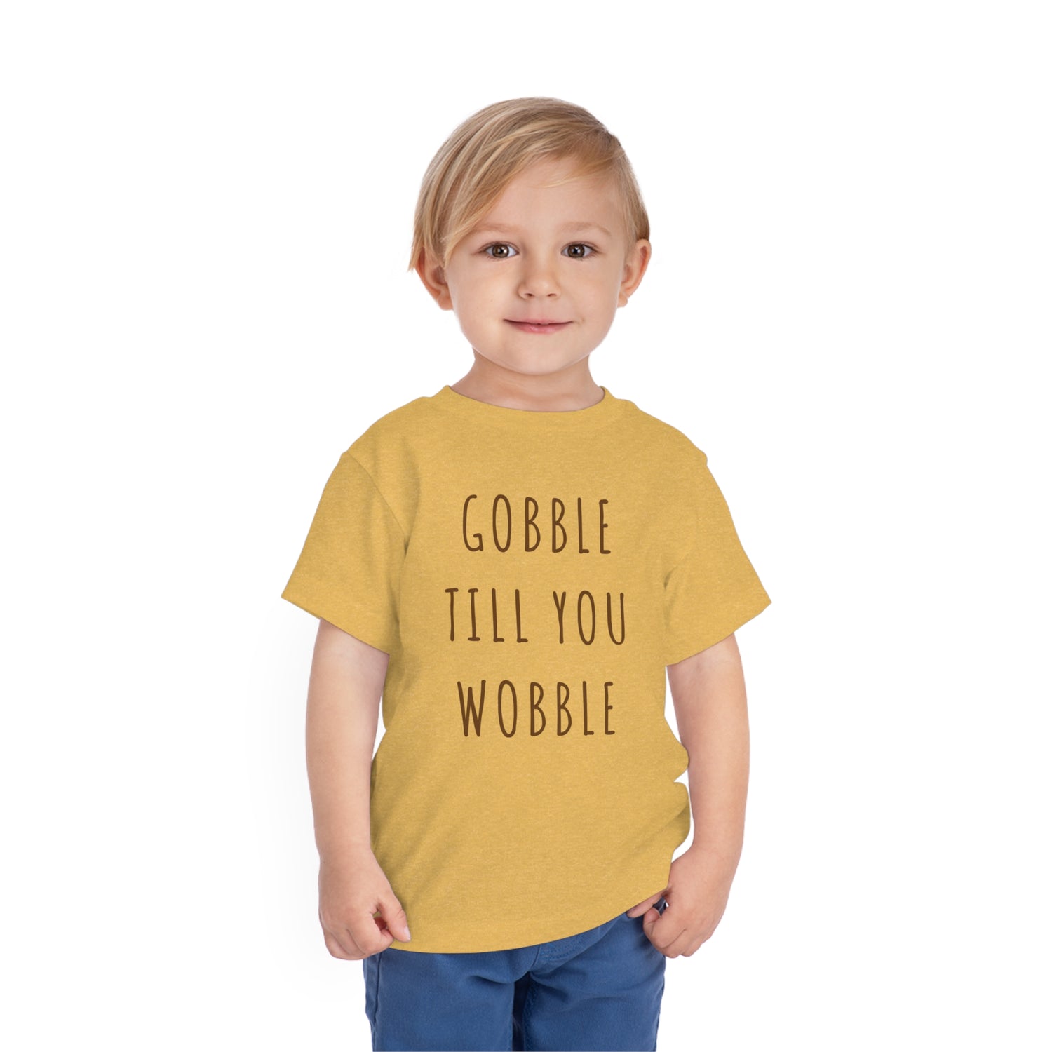 Cute Thanksgiving Toddler Shirt, Gobble till you Wobble Shirt - Gathering Littles