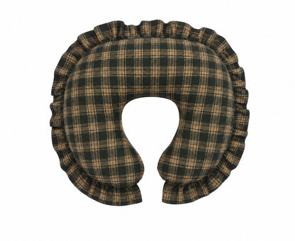 Green Plaid Ruffle Nursing Pillow Cover