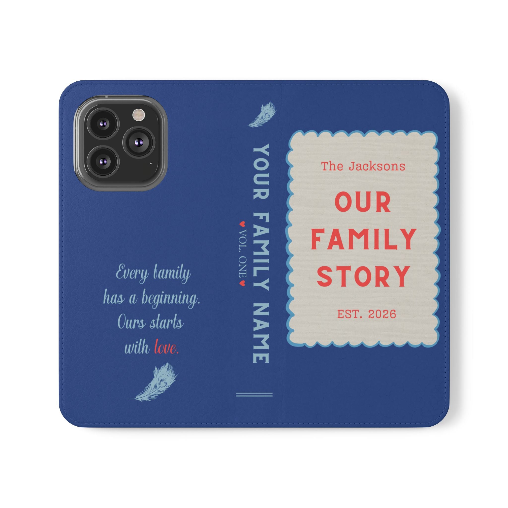 Custom "Our Family Story" Book Phone Case