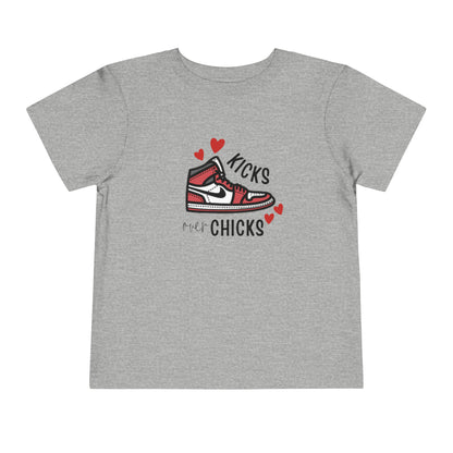 Kicks Over Chicks Tee, shirt, youth tshirt, kids graphic tshirt, boys shirt, Boys Valentines Day Shirt, Valentines Day Shirt - Gathering Littles