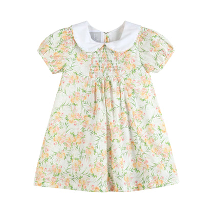 Floral Smocked Collared Dress